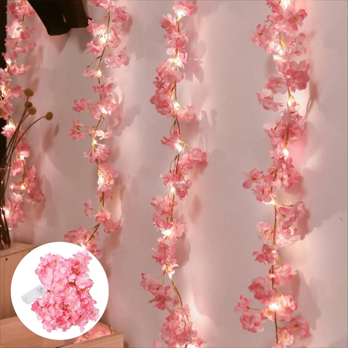 Cherry Blossom LED Fairy Light Garland (2M, 20 LEDs)