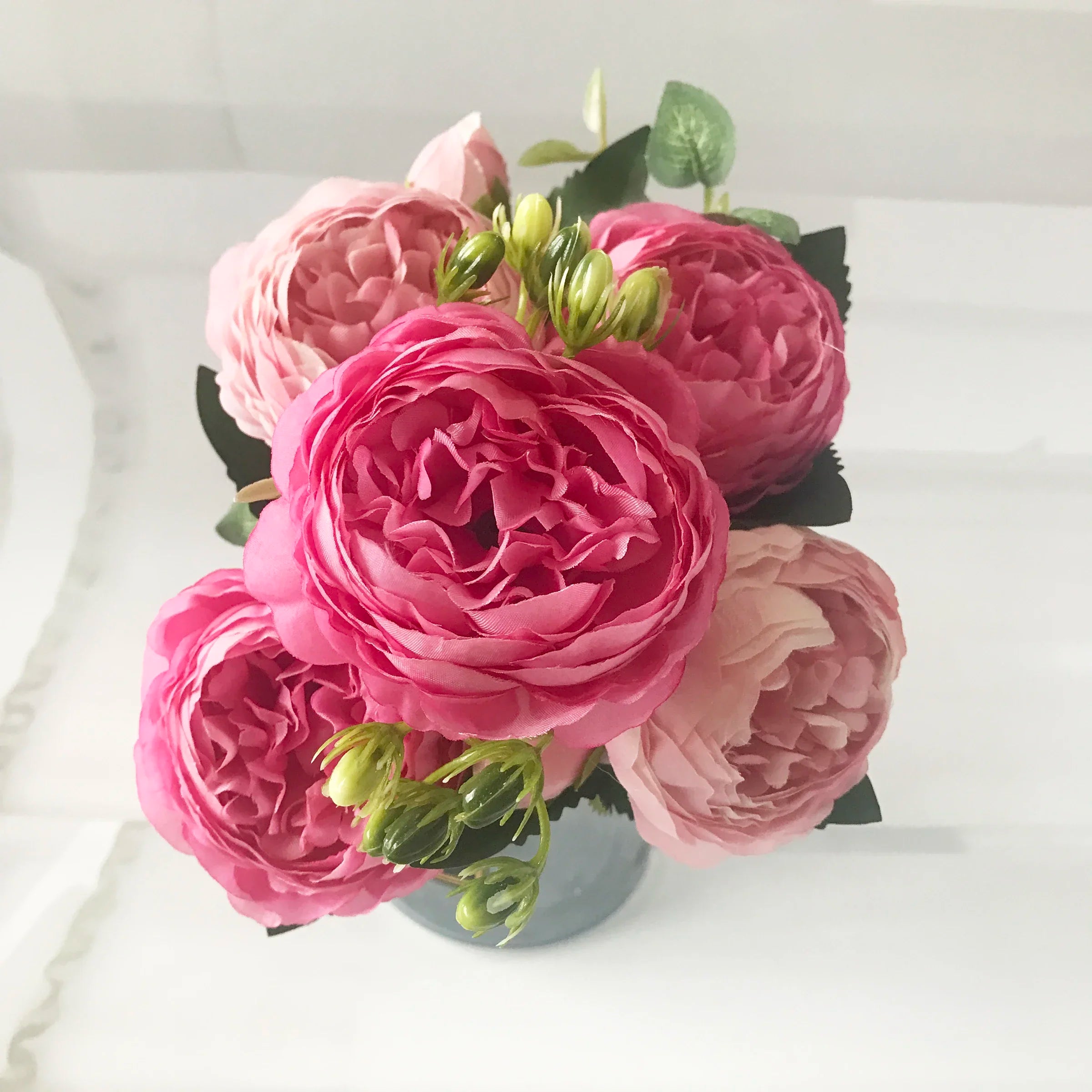 Rose Pink Silk Peony Bouquet