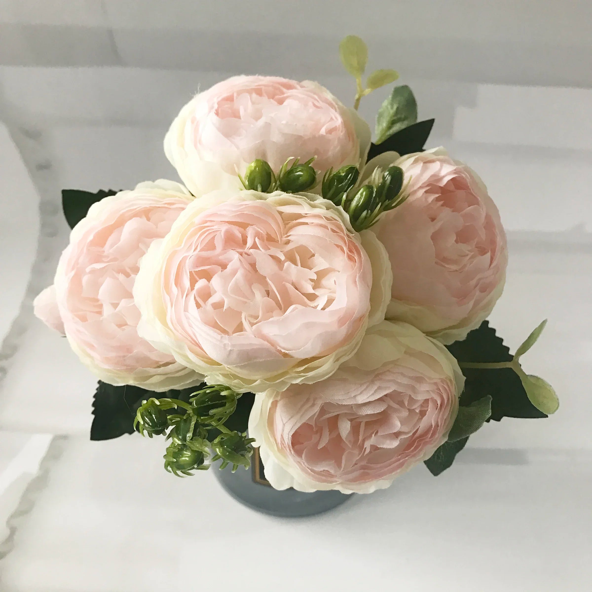 Rose Pink Silk Peony Bouquet