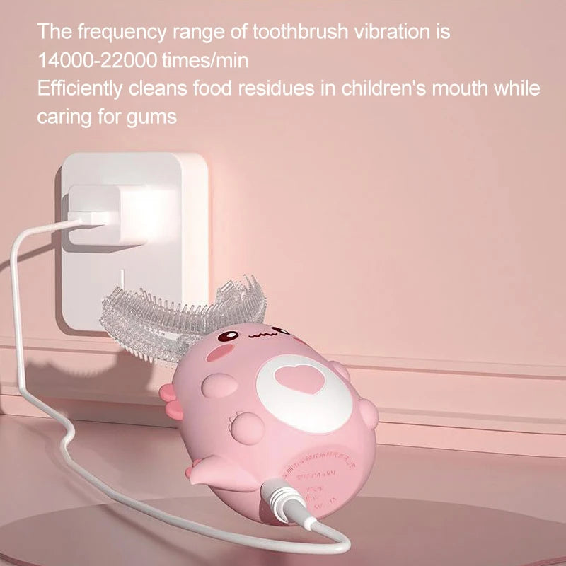 Kids U-Shaped Electric Toothbrush – 360° Smart Sonic Silicone Toothbrush, Rechargeable