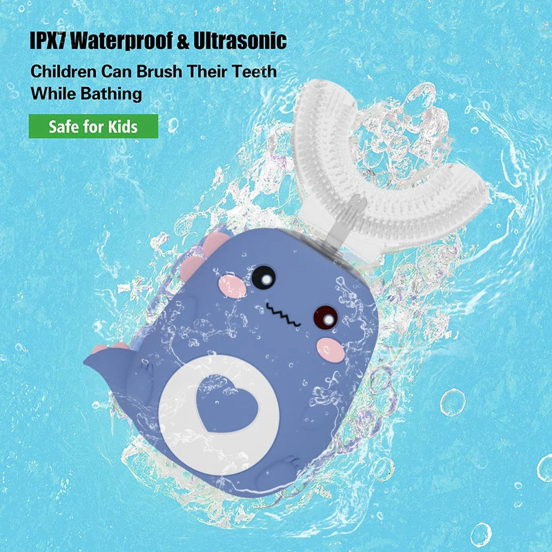 Kids U-Shaped Electric Toothbrush – 360° Smart Sonic Silicone Toothbrush, Rechargeable